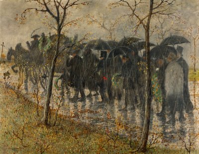 cortejo fúnebre na chuva de Carl Strathmann