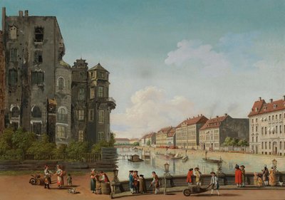 Palácio da cidade de Berlim no rio Spree, 1768. de Carl Traugott Fechhelm