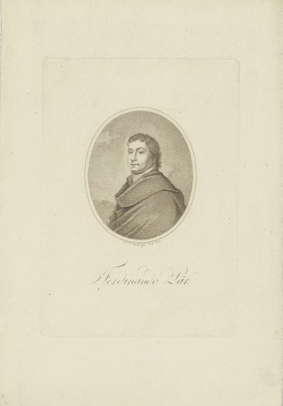 Retrato de Ferdinando Paer 1771-1839, 1802. de Carl Traugott Riedel