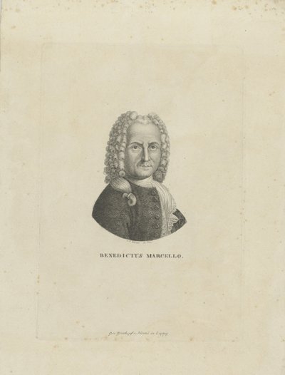 Retrato do compositor Benedetto Marcello 1686-1739, c. 1795 de Carl Traugott Riedel