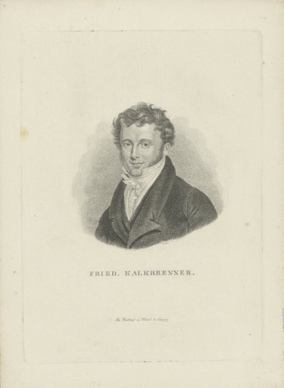 Retrato do compositor Friedrich Kalkbrenner 1785-1849, ca 1821. de Carl Traugott Riedel