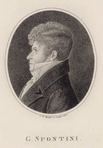 Retrato do maestro e compositor Gaspare Spontini 1774-1851, 1813. de Carl Traugott Riedel