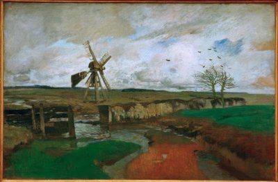 Paisagem com moinho de vento de Carl Vinnen