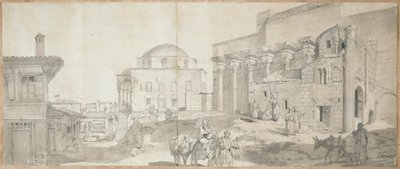 Biblioteca de Adriano e a Grande Mesquita em Atenas de Carl Wilhelm Freiherr von Heideck