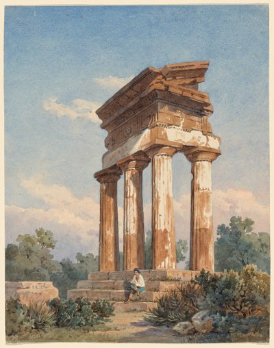 Uma ruína do templo em Agrigento de Carl Wilhelm Götzloff
