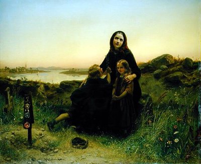 A viúva de luto, 1852 de Carl Wilhelm Huebner