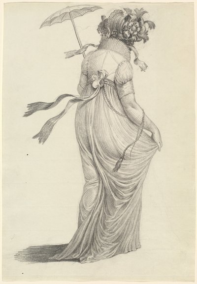 Uma jovem elegante vista por trás de Carl Wilhelm Kolbe