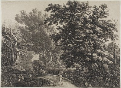 Ponte rústica em uma madeira emaranhada de Carl Wilhelm Kolbe, the elder