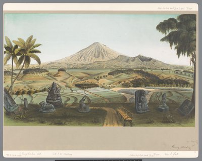 Vista do Monte Sumbing em Java de Carl Wilhelm Mieling (possibly)