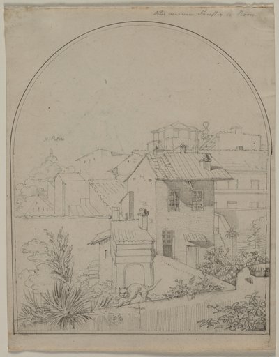 Vista de minha janela em Roma reto Soldado em uma paisagem verso, c. 1817. de Carl Wilhelm Tischbein