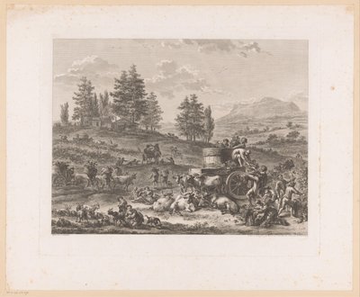 Vintage em uma paisagem la pleine vendange de Carl Wilhelm Weisbrod
