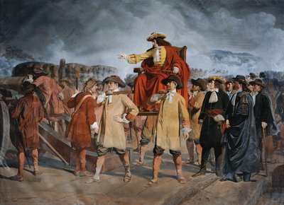 Ernst Rüdiger Count Starhemberg inspecciona as obras defensivas no Löwelbastei (1683) de Carl Wurzinger