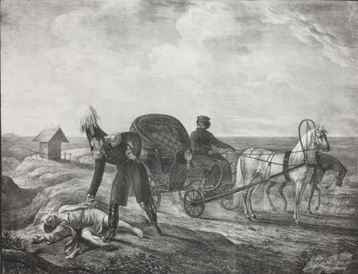 O imperador Alexandre I ajuda uma pessoa carente, 1820. de Carl von Hampeln