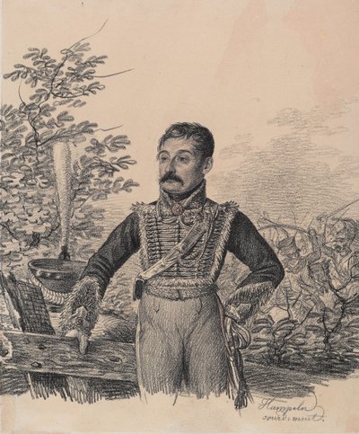 Retrato de Akim Vasilyevich Duvanov, início dos anos 1820. de Carl von Hampeln