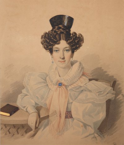Retrato de Anna Platonovna Plautina 1808-1886, década de 1830. de Carl von Hampeln