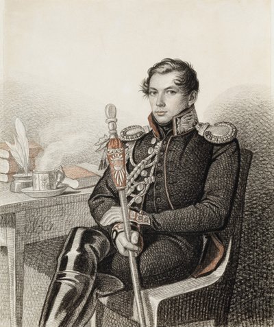 Retrato do conde Pyotr Petrovich Konovnitsyn 1803-1830, 1822-1823. de Carl von Hampeln