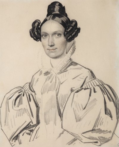 Retrato de Olga Nikolaevna Talyzina, née Zubova 1803-1882, início da década de 1830. de Carl von Hampeln