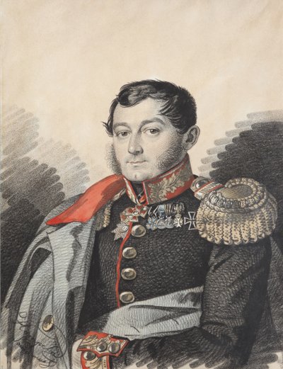 Retrato de Pyotr Nikolaevich Yermolov 1787-1844, 1820s. de Carl von Hampeln