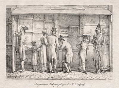Delpech Lithographic Print Shop, c. 1818 de Carle Vernet