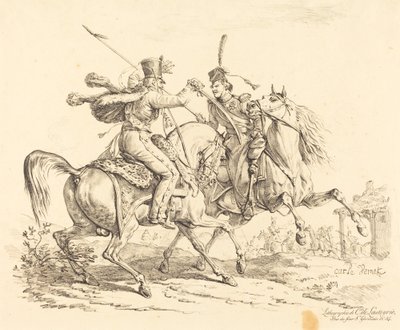 Hussard golpeando um cosaco de Carle Vernet