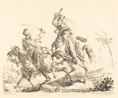 Hussard atacando um mameluco de Carle Vernet