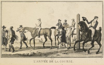 Cenas de corrida: Um cavalo chegando à corrida Cenas eqüinos: Cavalo chegando da caçada. de Carle Vernet