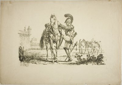 Fuzileiro montando um cavalo de Carle Vernet