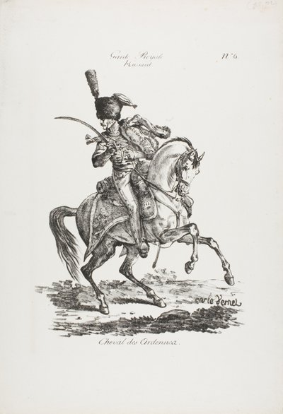 Guarda Real, Hussardo Montado e Cavalo Nº 6 de Carle Vernet