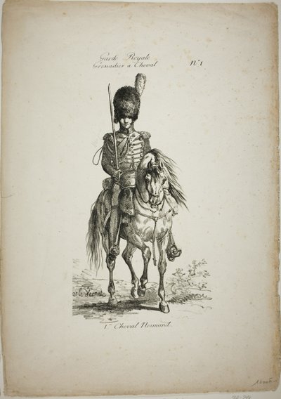Guarda Real, Granadeiro Montado Norman e Cavalo, No. 1 de Carle Vernet