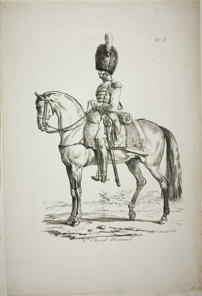 Guarda Real, Soldado Montado Norman e Cavalo, No. 2 de Carle Vernet