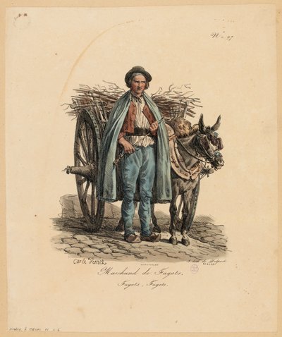 A mercadoria paneleira de "Les Cris de Paris de Carle Vernet