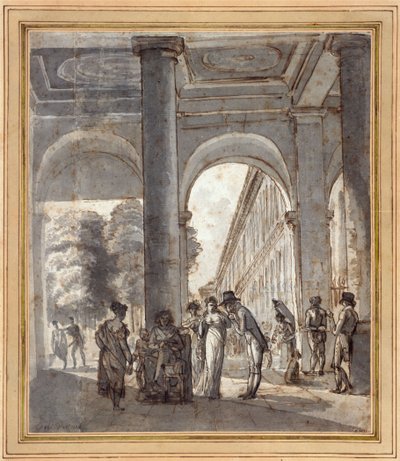 O Palácio Real em 1810 (tinta sobre papel) de Carle Vernet