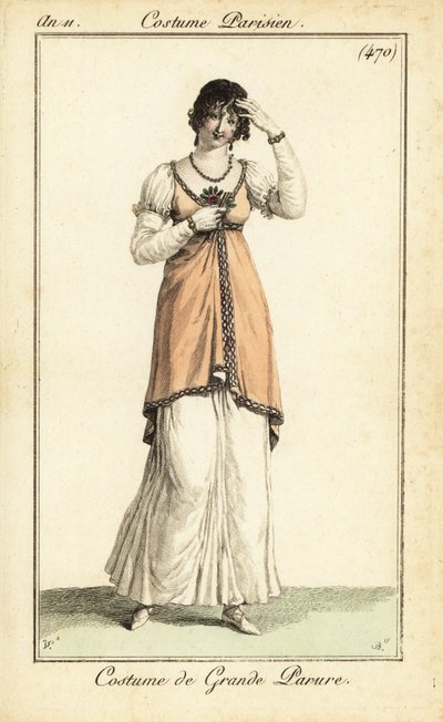 Mulher em traje muito formal, Paris de Carle Vernet