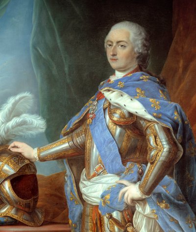 Detalhe de "Portrait en pied de Louis XV "(1710-1774). Pintura de Carle Van Loo (1705-1765) de Carle van Loo
