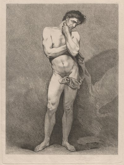 Homem de pé em pose pensativa de Carle van Loo