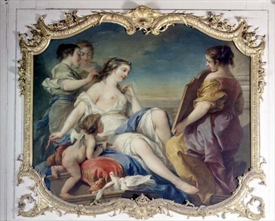 Vénus na sua Sanita (óleo no painel) de Carle van Loo