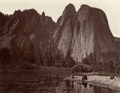 Cathedral Rocks, Yosemite, ca. 1872, impresso ca. 1876. de Carleton E. Watkins.