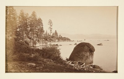 Quatro cenas de estrada de ferro e quatro vistas de Lake Tahoe: Lake Tahoe de Artist Point de Carleton E. Watkins