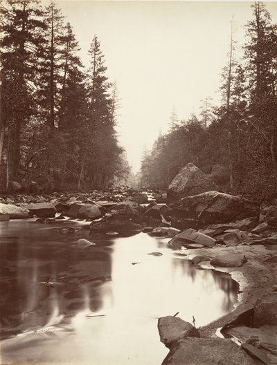 Merced River, Yosemite, ca. 1872, impresso ca. 1876. de Carleton E. Watkins.