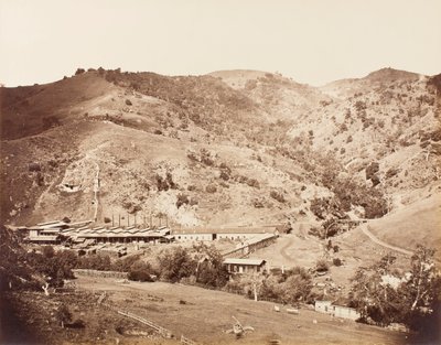 The Works and the Mine, New Almaden, Santa Clara, Califórnia de Carleton E. Watkins
