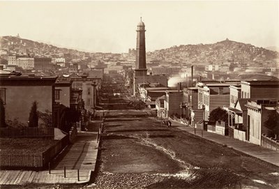 First Street, San Francisco, 1864, impresso ca. 1876. de Carleton Emmons Watkins