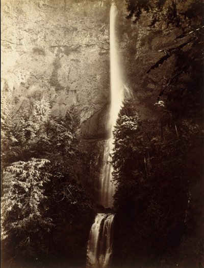 Cascata de Multnomah Falls, Rio Columbia, 1867. de Carleton Emmons Watkins