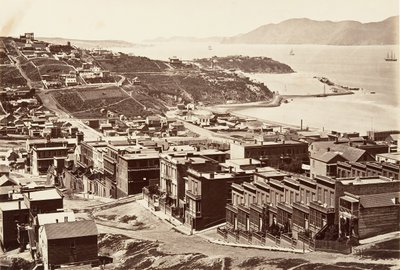 O Golden Gate, 1868-69, impresso ca. 1876. de Carleton Emmons Watkins