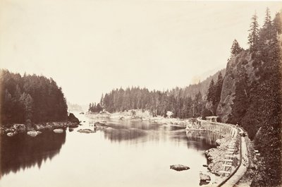 Tooth Bridge, Oregon, 1867, impresso ca. 1876. de Carleton Emmons Watkins