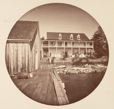 Warm Springs Hotel Lake Tahoe, ca. 1878. de Carleton Emmons Watkins
