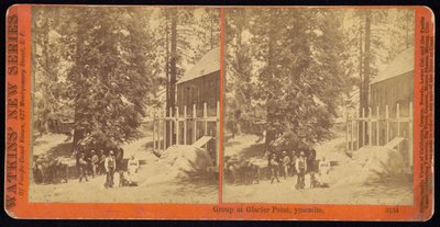 Grupo em Glacier Point, Yosemite de Carleton Watkins