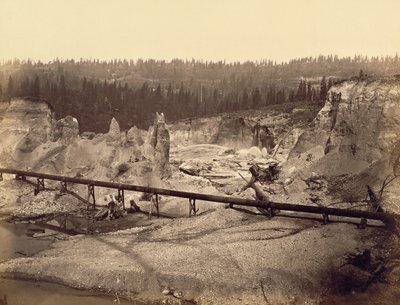 Escavações de Malakoff, North Bloomfield, Condado de Nevada, Califórnia de Carleton Watkins