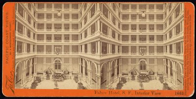 Palace Hotel, SF, Vista Interior de Carleton Watkins