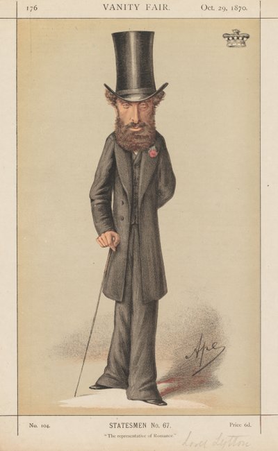 Vanity Fair: Estadistas No. 67 O representante do Romance, 1870. de Carlo