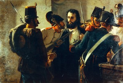 Ugo Bassi na prisão de Comacchio, por Carlo Ademollo (1825-1911) de Carlo Ademollo